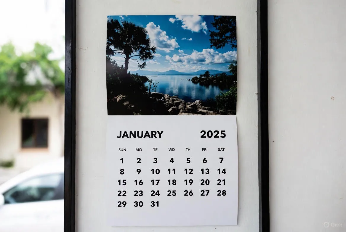 Classic 2025 Calendar On Wall