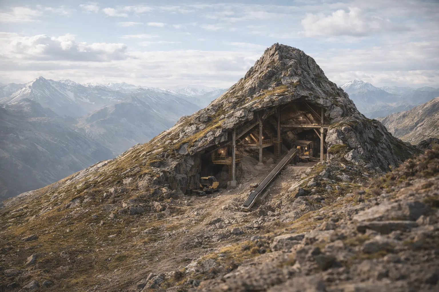 Close-up of an exhausted mountain landscape representing a depleted software-margin story