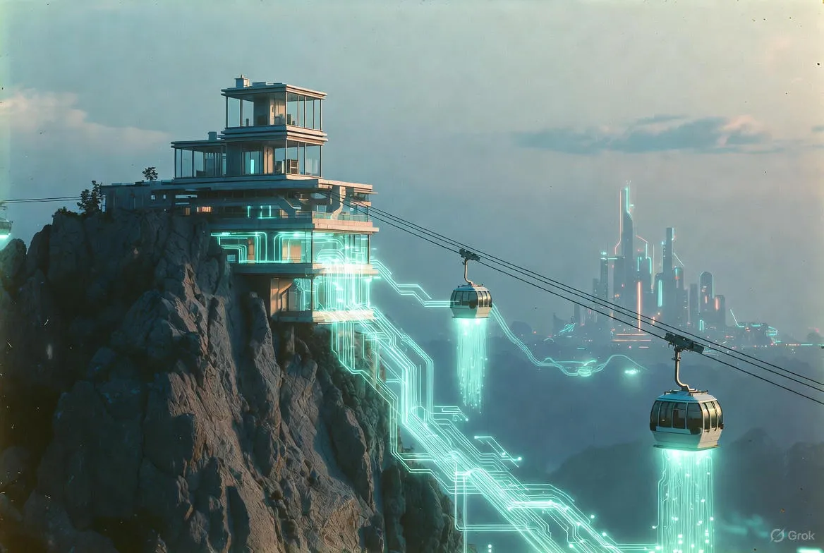 Futuristic Structure Above The Mountain