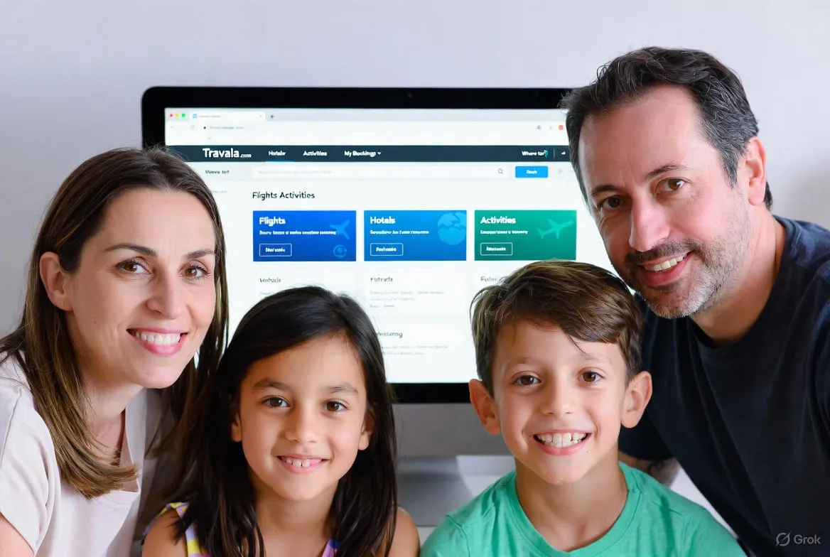 Travala Webite Appears In Computer Monitor