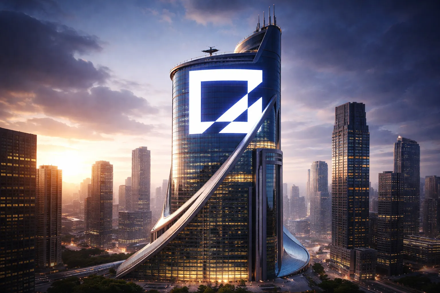 Skyscraper Tower With VaaSBlock Logo