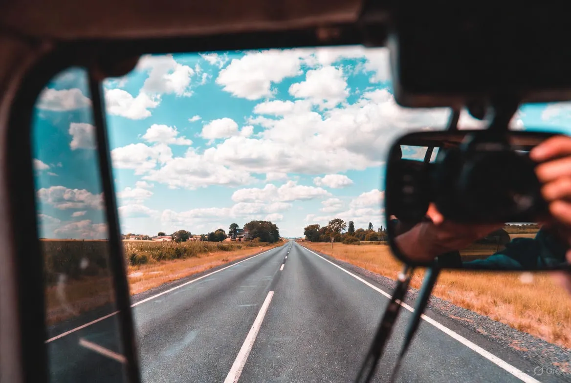 Taking Photo Of A Long Road Ahead