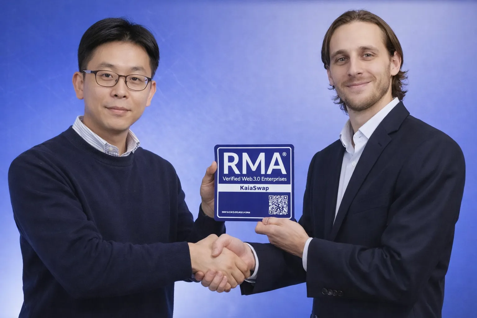 Gentlemen Shaking Hands Awarding RMA Badge