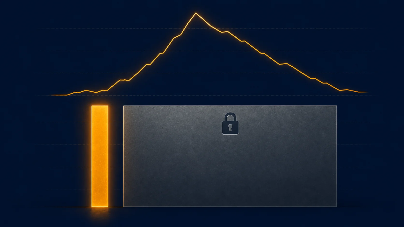 A small illuminated 4 percent float bar beside a much larger padlocked 96 percent locked bar