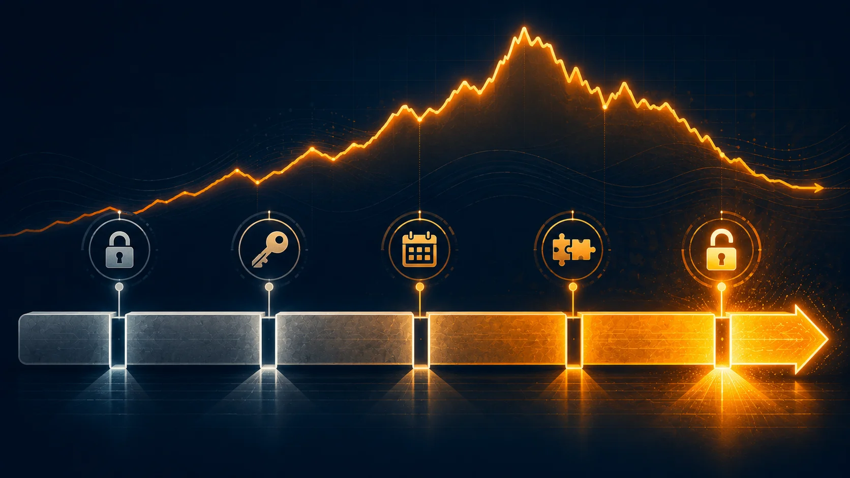 Timeline of SpaceX lockup events from June IPO through the December full unlock
